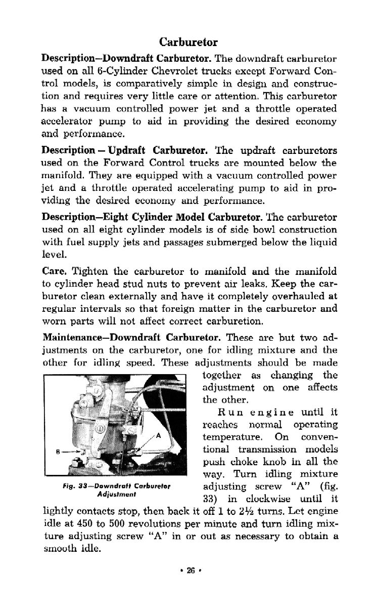 1956 Chevrolet Trucks Operators Manual Page 62